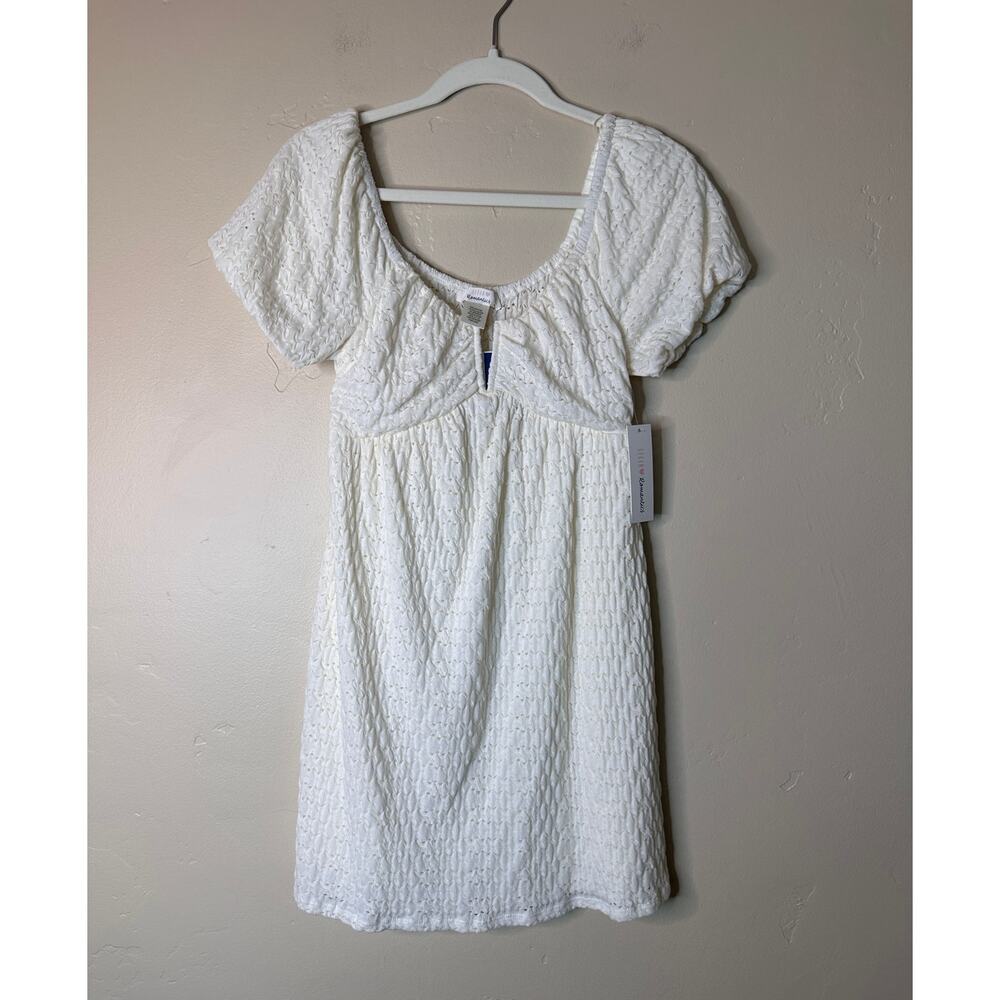 NWT Urban Romantics Off White Cotton Babydoll Mini Dress SMALL